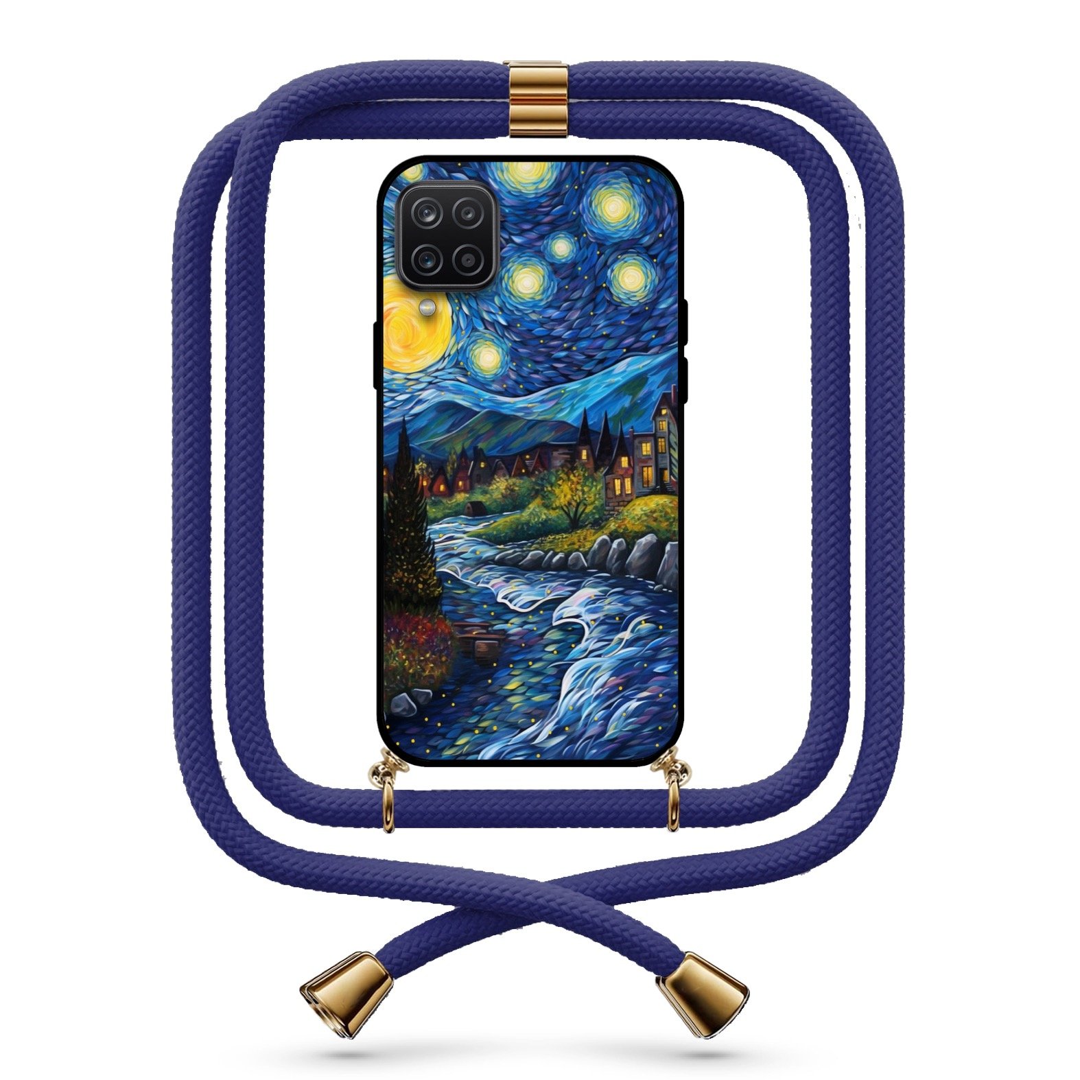 Stary night θήκη με κορδόνι & σχέδιο 9756 για Galaxy A12