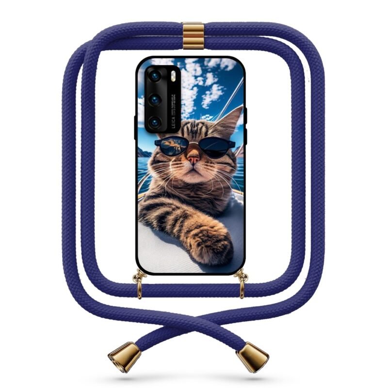 Yacht cat θήκη με κορδόνι & σχέδιο 9711 για Huawei P40