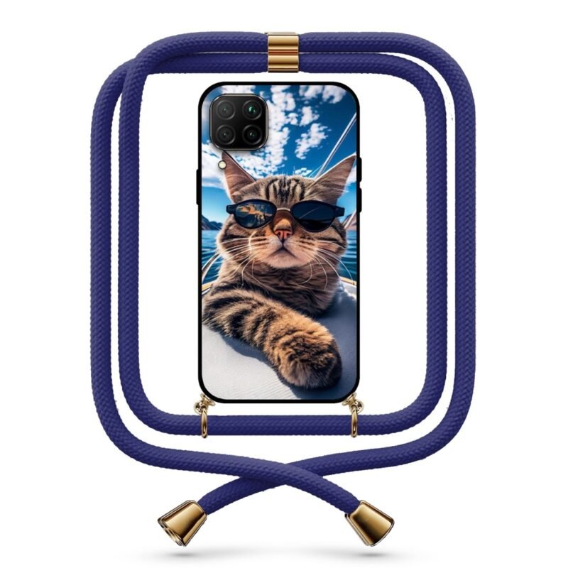 Yacht cat θήκη με κορδόνι & σχέδιο 9711 για Huawei P40 Lite