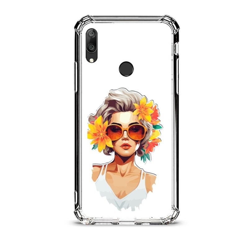Flower girl θήκη διάφανη & σχέδιο  d1018 γιά Huawei Y7 2019