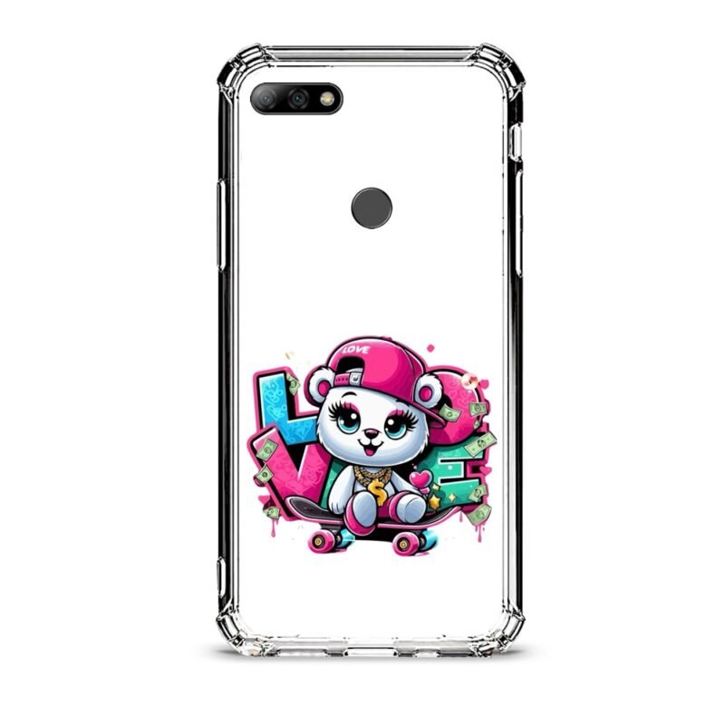 Cute love θήκη διάφανη & σχέδιο  d1019 γιά Huawei Y7 2018