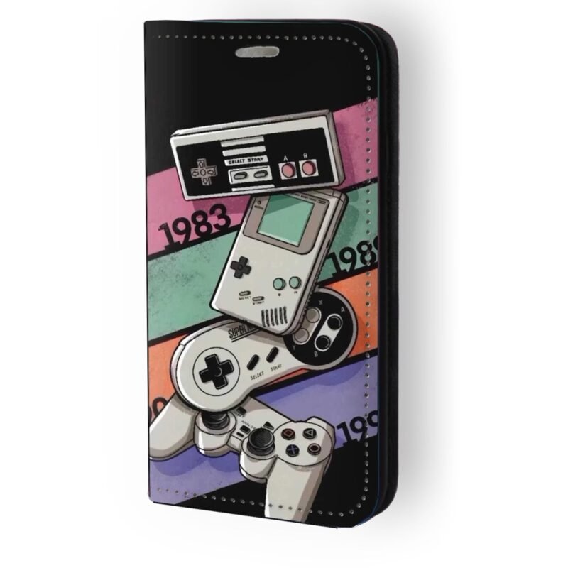 Θήκη book με σχέδιο vintage consoles 91207 για Galaxy A52