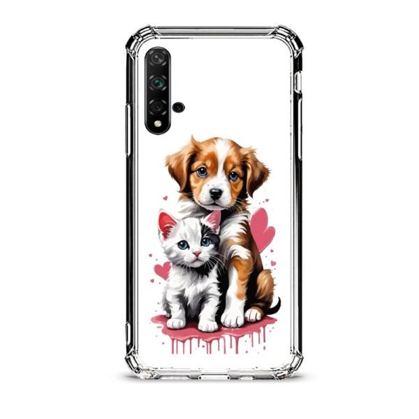 Puppy & kitten θήκη διάφανη & σχέδιο  d1028 γιά Huawei Nova 5T