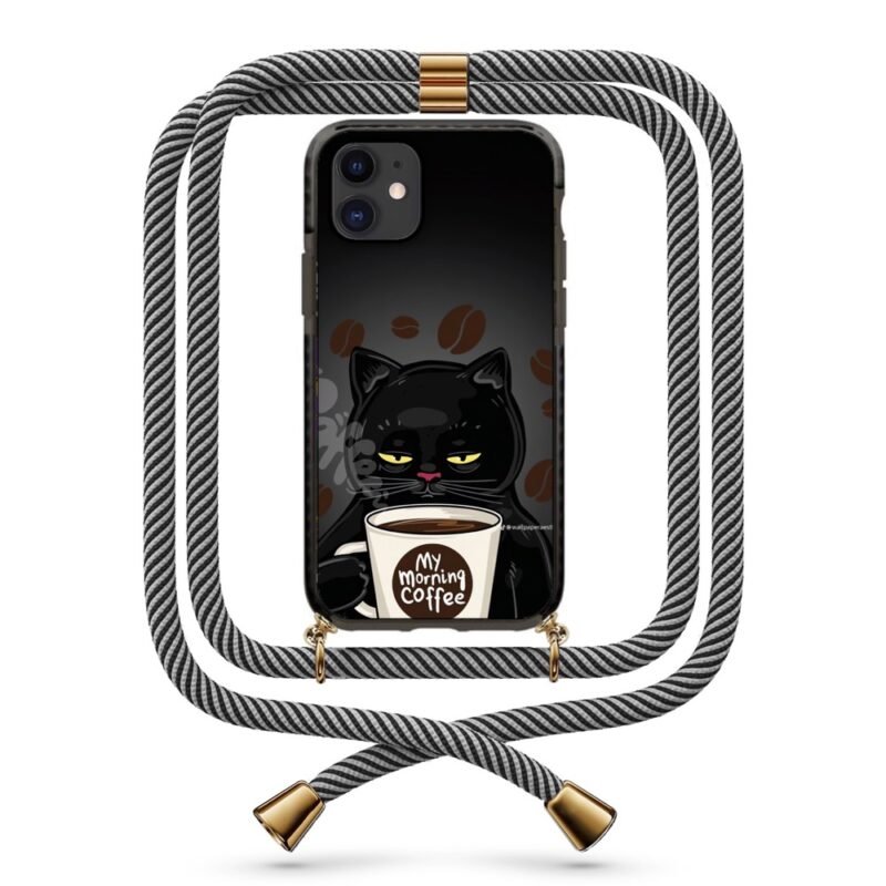 Coffee cat θήκη κινητού με κορδόνι 9857 γιά iPhone 12