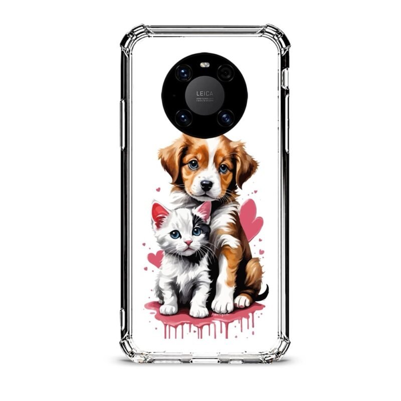 Puppy & kitten θήκη διάφανη & σχέδιο  d1028 γιά Huawei Mate 40
