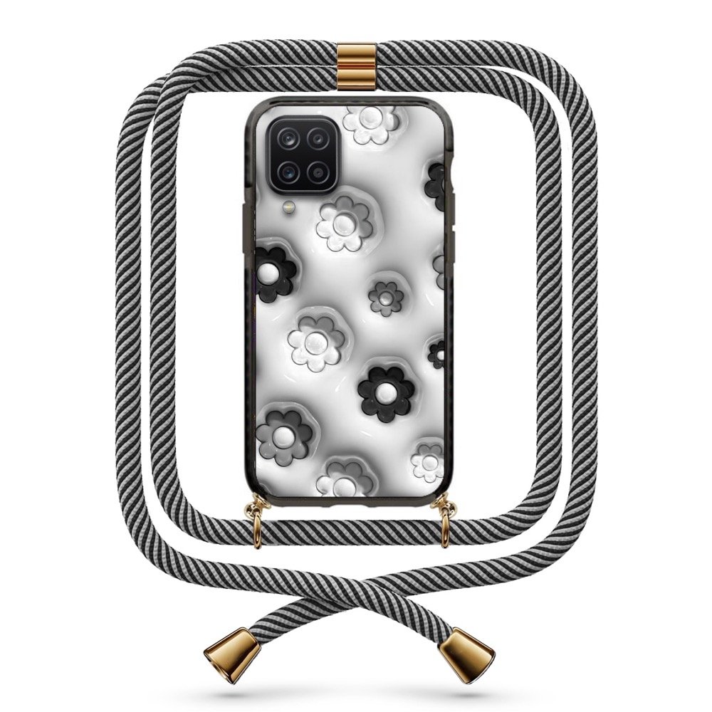 3d flower pattern θήκη με κορδόνι & σχέδιο 9858 για Galaxy A12