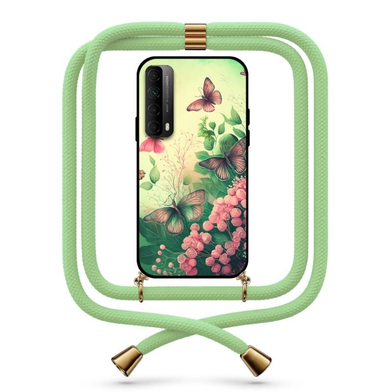 Butterfly flowers θήκη με κορδόνι & σχέδιο 9777 για Huawei P Smart 2021