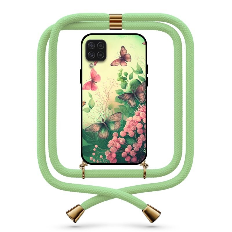 Butterfly flowers θήκη με κορδόνι & σχέδιο 9777 για Galaxy A22 4G
