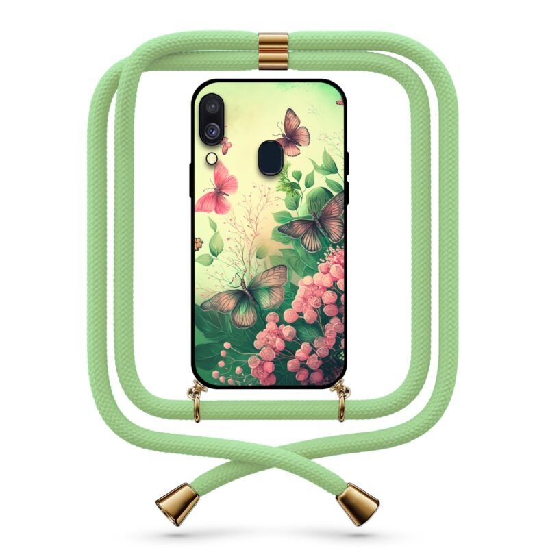 Butterfly flowers θήκη με κορδόνι & σχέδιο 9777 για Galaxy A40
