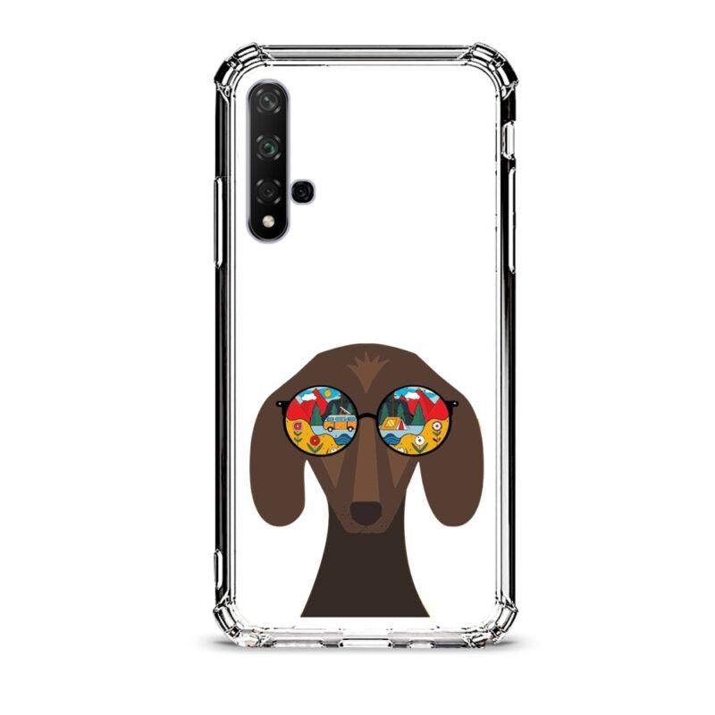 Glass dog θήκη κινητού d1024 με σχέδιο διάφανη Honor 20