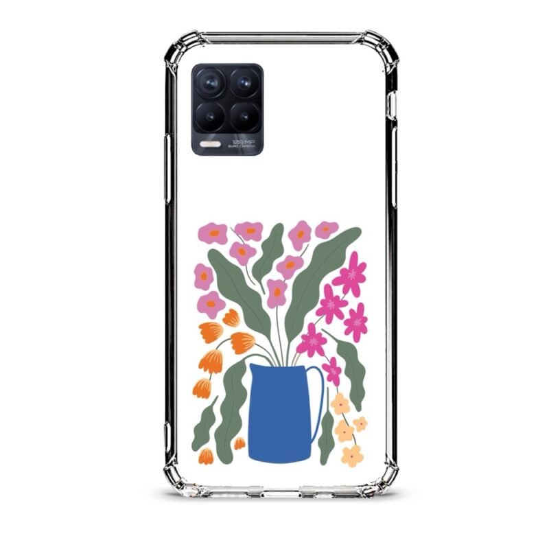 Flowers vase θήκη διάφανη & σχέδιο  d1089 γιά Realme 8 Pro