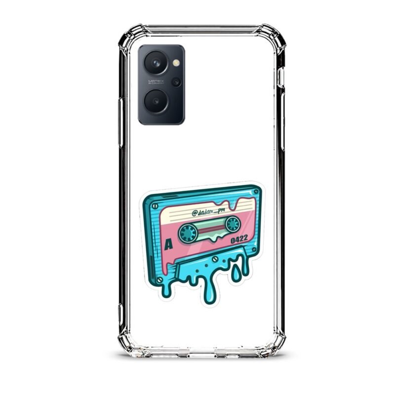 Vintage cassette θήκη διάφανη & σχέδιο  d1122 γιά Realme 9i