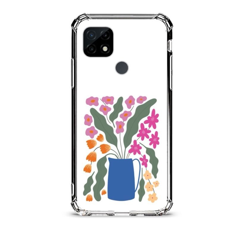 Flowers vase θήκη διάφανη & σχέδιο  d1089 γιά Realme C21