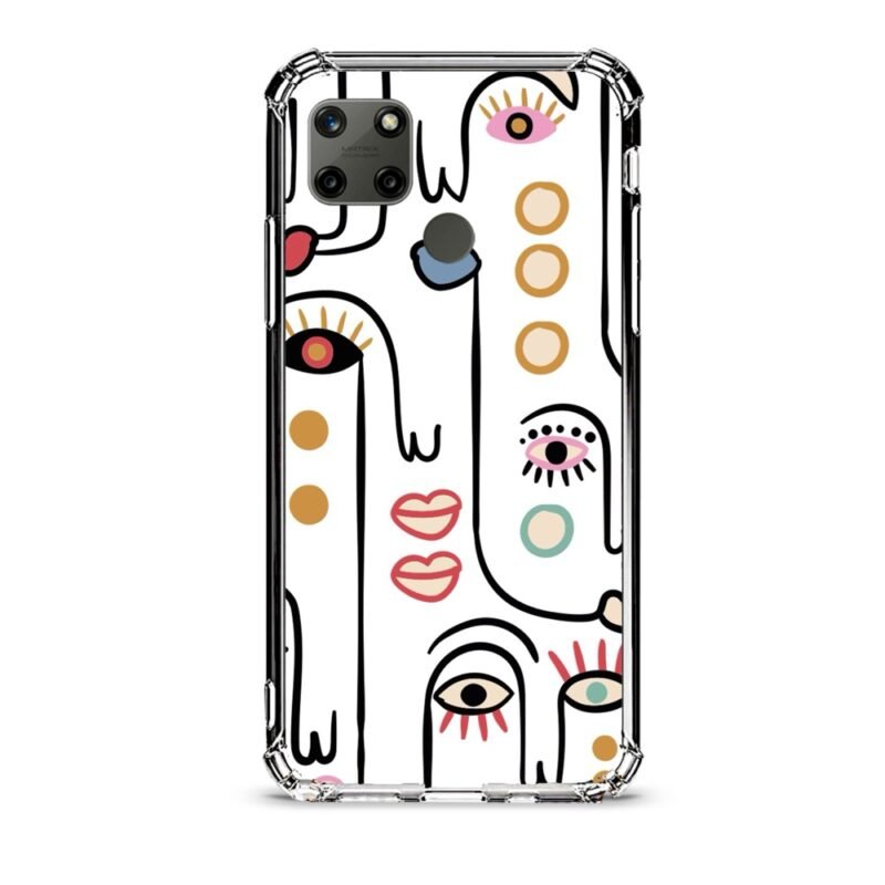 Abstract faces θήκη διάφανη & σχέδιο  d1102 γιά Realme C21Y