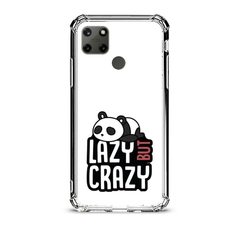 Lazy but crazy panda θήκη διάφανη & σχέδιο  d1120 γιά Realme C21Y