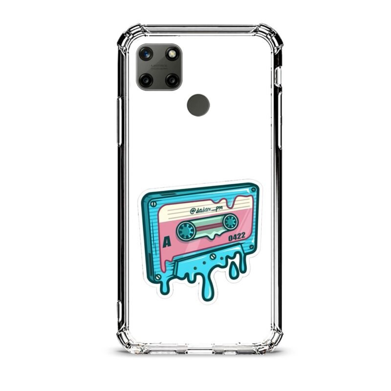 Vintage cassette θήκη διάφανη & σχέδιο  d1122 γιά Realme C21Y