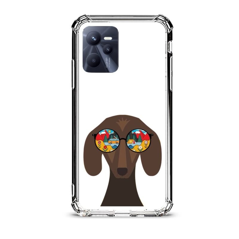 Glass dog θήκη διάφανη & σχέδιο  d1024 γιά Realme C35