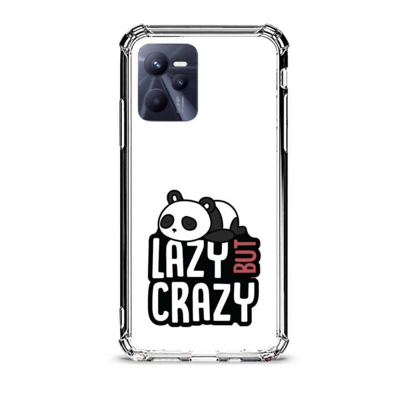 Lazy but crazy panda θήκη διάφανη & σχέδιο  d1120 γιά Realme C35