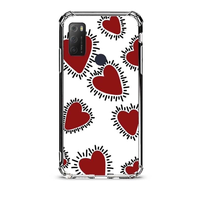 Hearts θήκη διάφανη & σχέδιο  d1086 γιά Alcatel 1S 2021