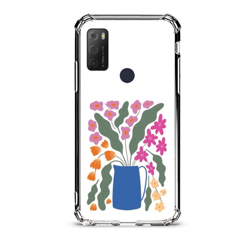 Flowers vase θήκη διάφανη & σχέδιο  d1089 γιά Alcatel 1S 2021
