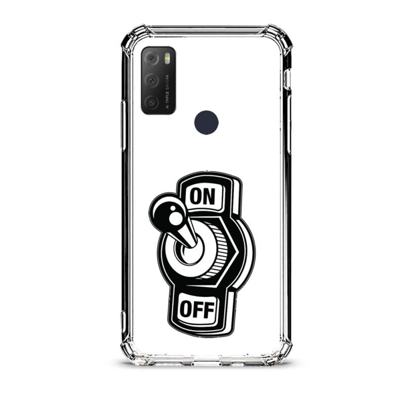 On off switch θήκη διάφανη & σχέδιο  d1124 γιά Alcatel 1S 2021