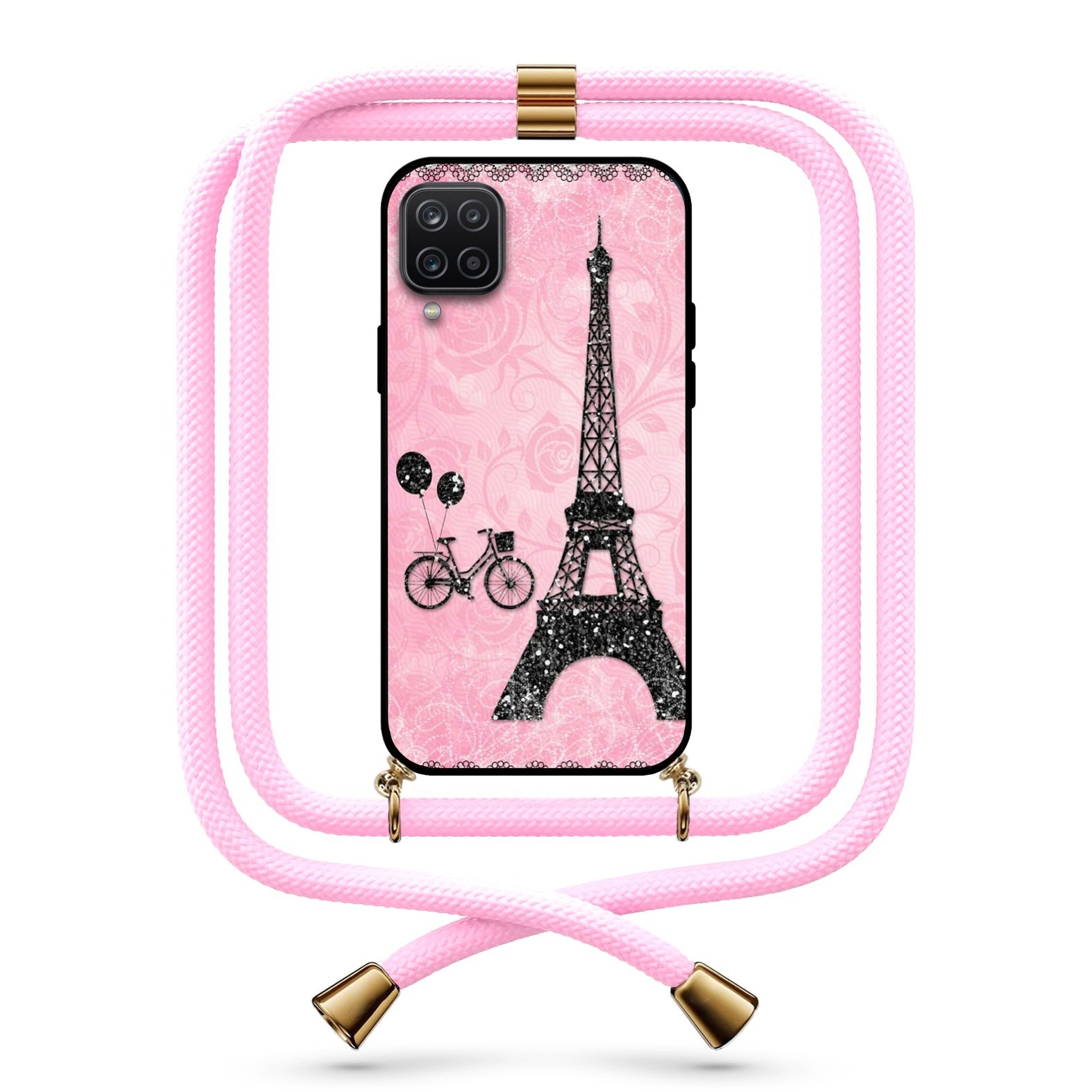 Eiffel tower θήκη με κορδόνι & σχέδιο 9780 για Galaxy A12