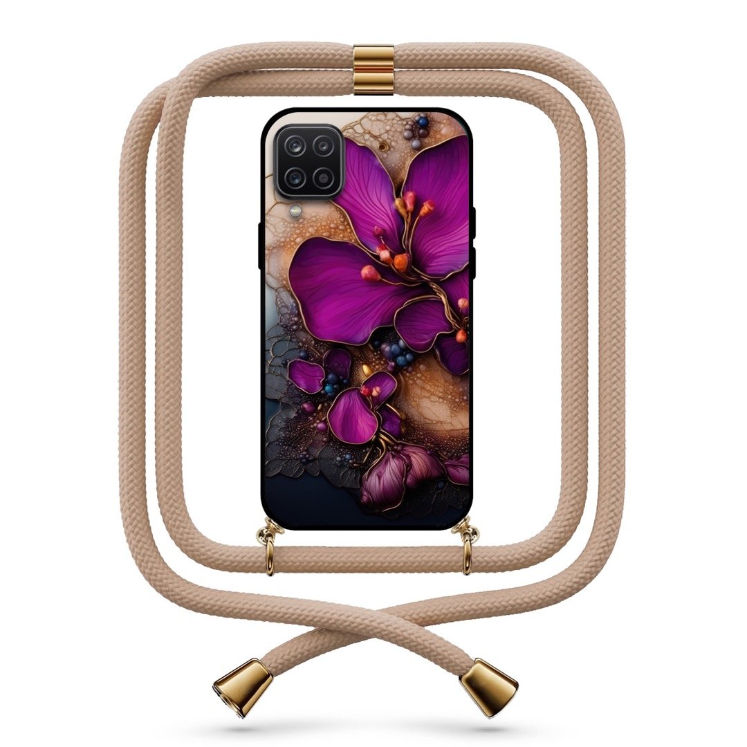 Flowers θήκη με κορδόνι & σχέδιο 9735 για Galaxy A12