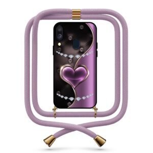 Diamond heart θήκη με κορδόνι & σχέδιο 9736 για Galaxy A40