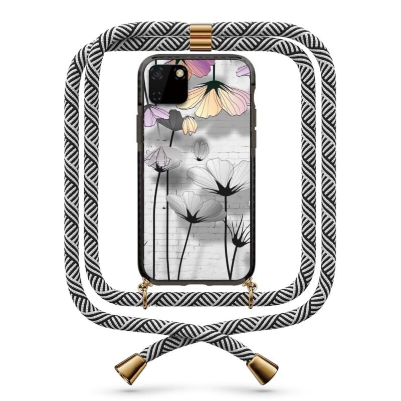 Flowers θήκη με κορδόνι & σχέδιο 9862 για Huawei Y5P 2020