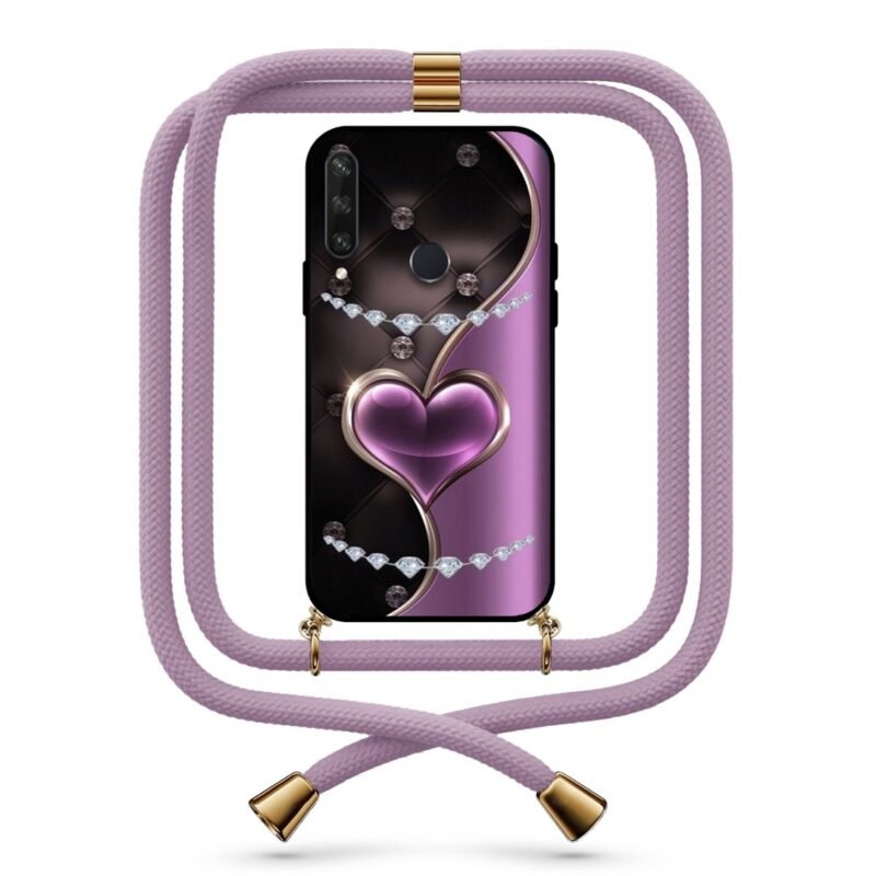 Diamond heart θήκη με κορδόνι & σχέδιο 9736 για Huawei Y6P 2020