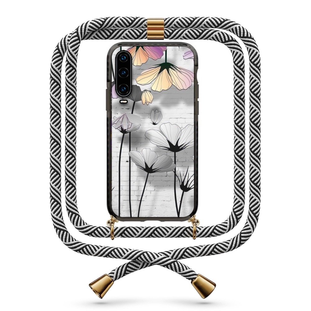Flowers θήκη με κορδόνι & σχέδιο 9862 για Huawei P30