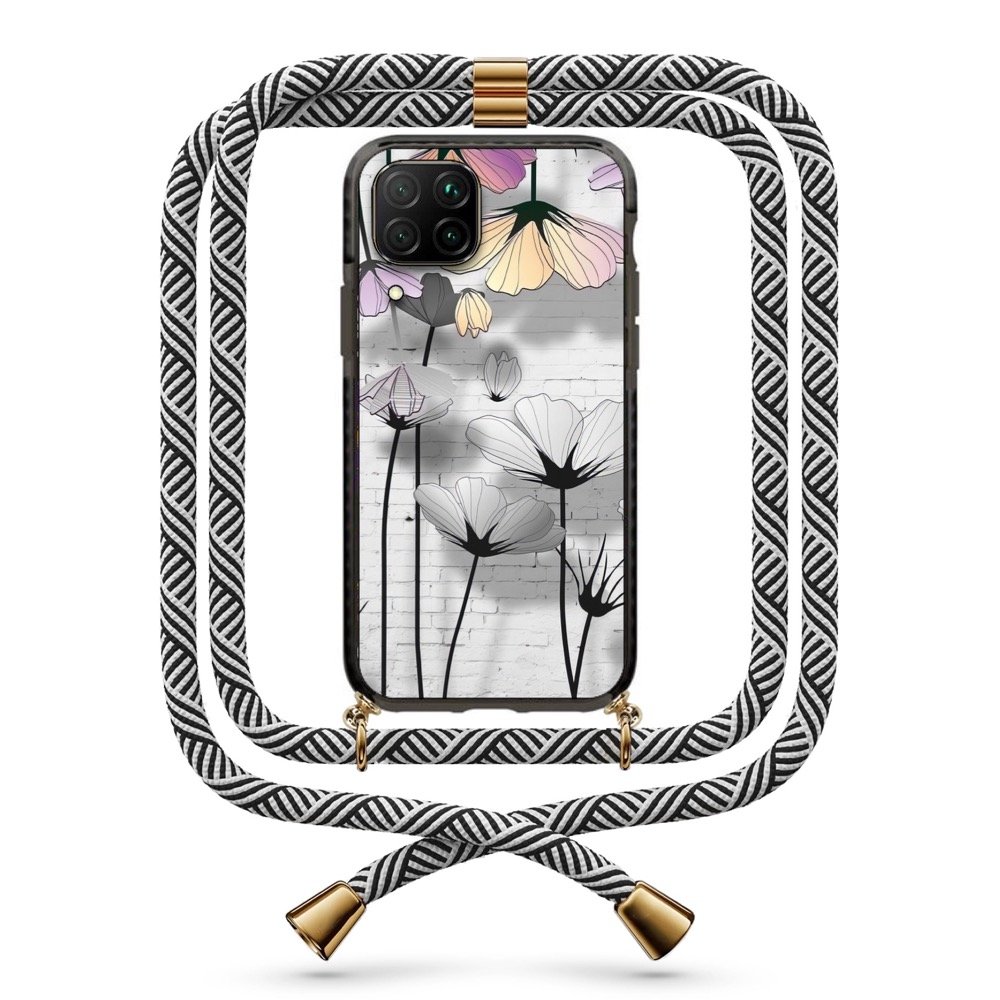 Flowers θήκη με κορδόνι & σχέδιο 9862 για Huawei P40 Lite