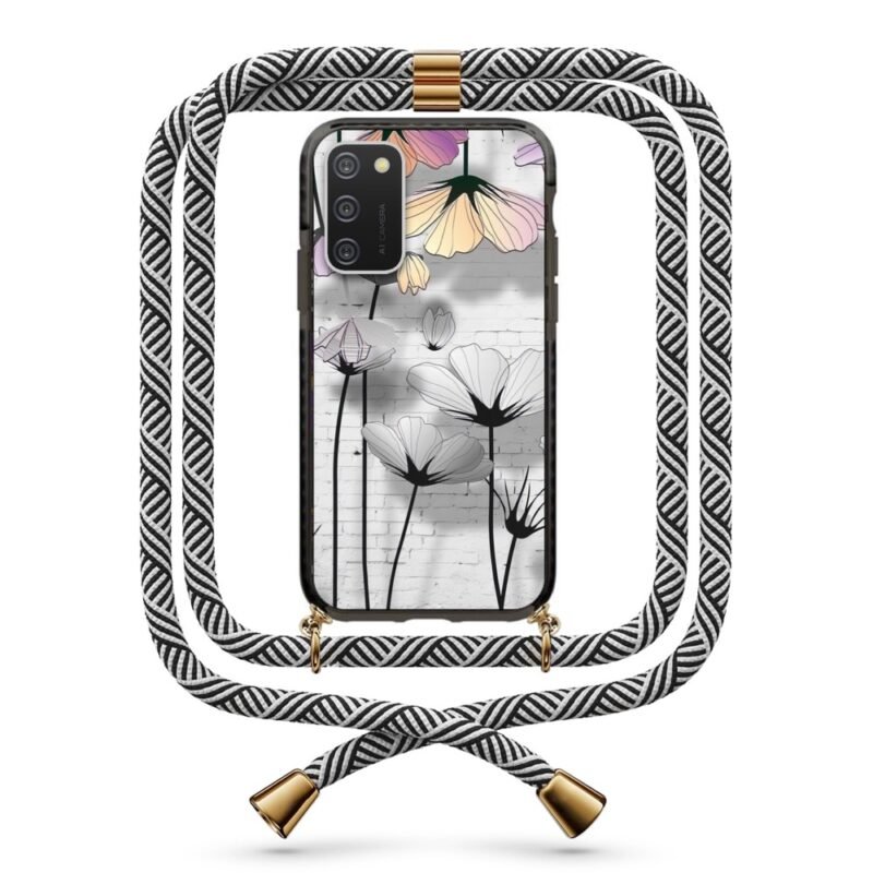 Flowers θήκη με κορδόνι & σχέδιο 9862 για Galaxy A02S
