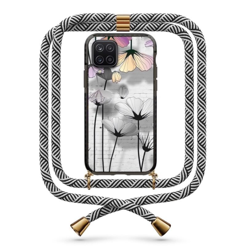 Flowers θήκη με κορδόνι & σχέδιο 9862 για Galaxy A12
