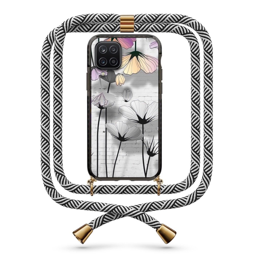 Flowers θήκη με κορδόνι & σχέδιο 9862 για Galaxy A12