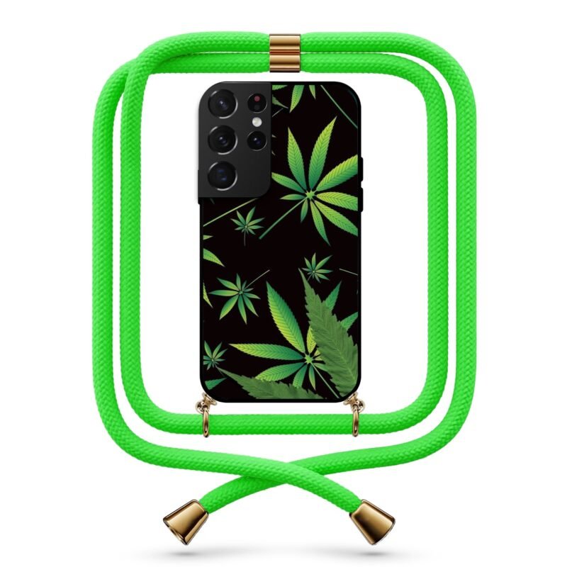 Weed θήκη με κορδόνι & σχέδιο 9781 για  Galaxy S21 Ultra