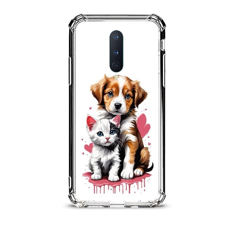 Puppy & kitten θήκη διάφανη & σχέδιο  d1028 γιά Oneplus 8