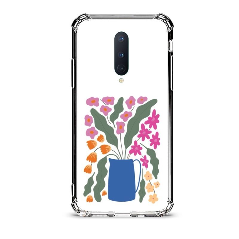 Flowers vase θήκη διάφανη & σχέδιο  d1089 γιά Oneplus 8