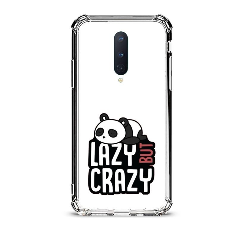 Lazy but crazy panda θήκη διάφανη & σχέδιο  d1120 γιά Oneplus 8