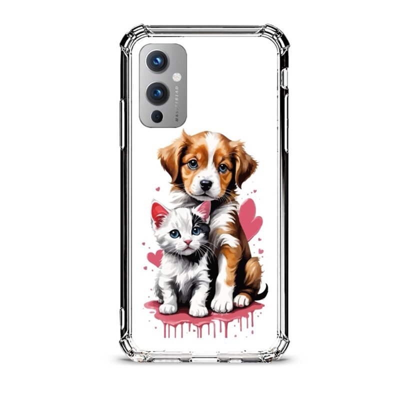Puppy & kitten θήκη διάφανη & σχέδιο  d1028 γιά Oneplus 9