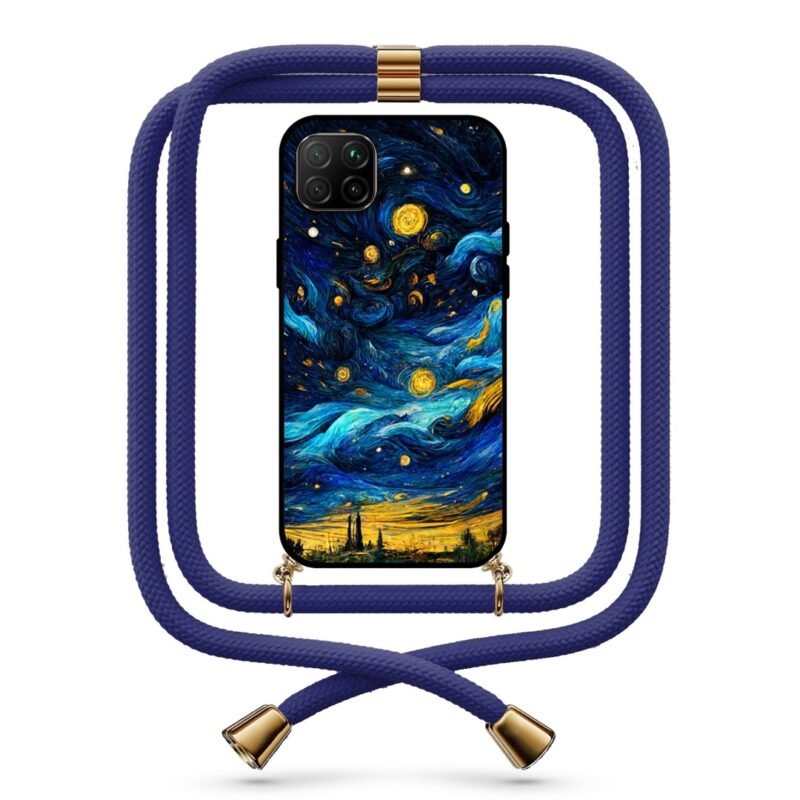 Starry Night θήκη με κορδόνι & σχέδιο 9712 για Huawei P40 Lite