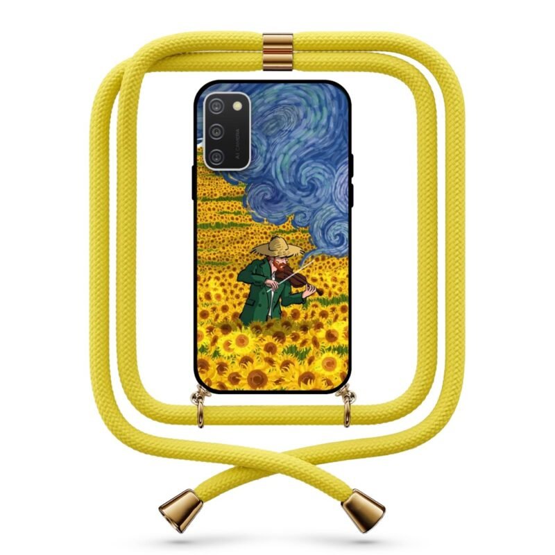 Van Gogh violin θήκη με κορδόνι & σχέδιο 9739 για Galaxy A02S