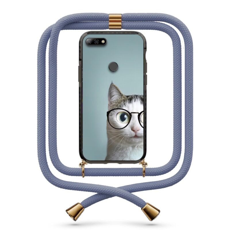 Cat glasses θήκη με κορδόνι & σχέδιο 9868 για Huawei Y7 2018