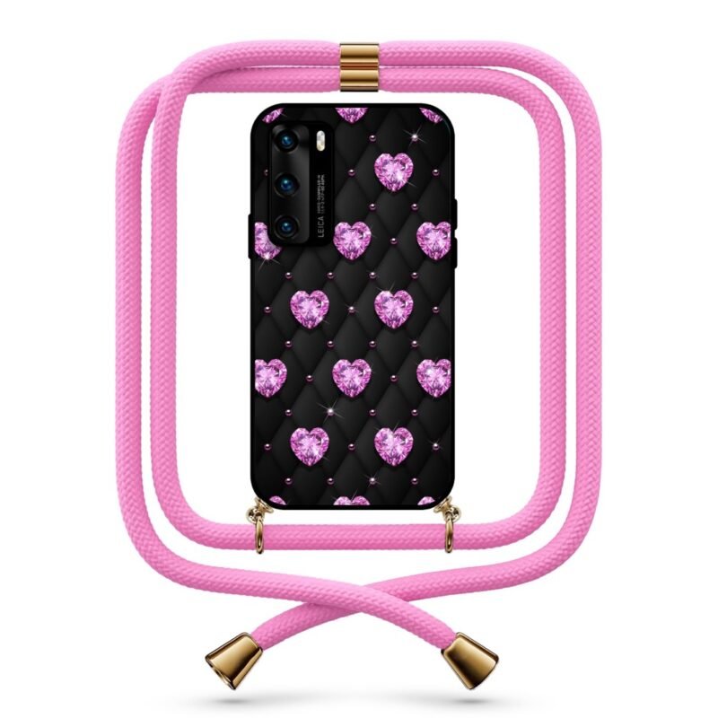 Diamond hearts θήκη με κορδόνι & σχέδιο 9742 για Huawei P40