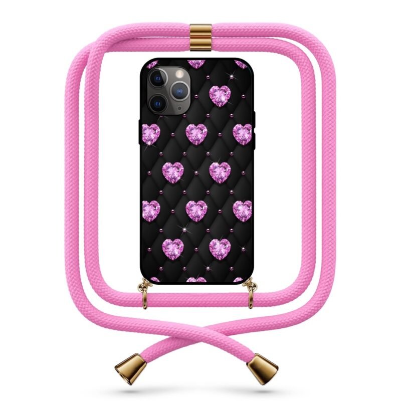 Diamond hearts θήκη κινητού με κορδόνι 9742 γιά iPhone 11 Pro