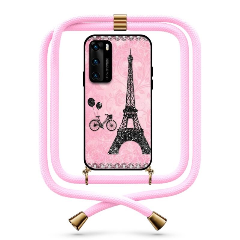 Eiffel tower θήκη με κορδόνι & σχέδιο 9744 για Huawei P40