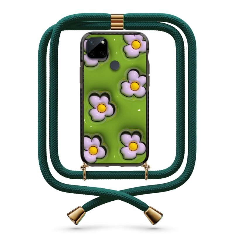 Flower pattern θήκη με κορδόνι & σχέδιο 9871 για Realme C21Y
