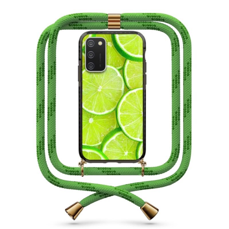 Lime θήκη με κορδόνι & σχέδιο 9873 για Galaxy A02S