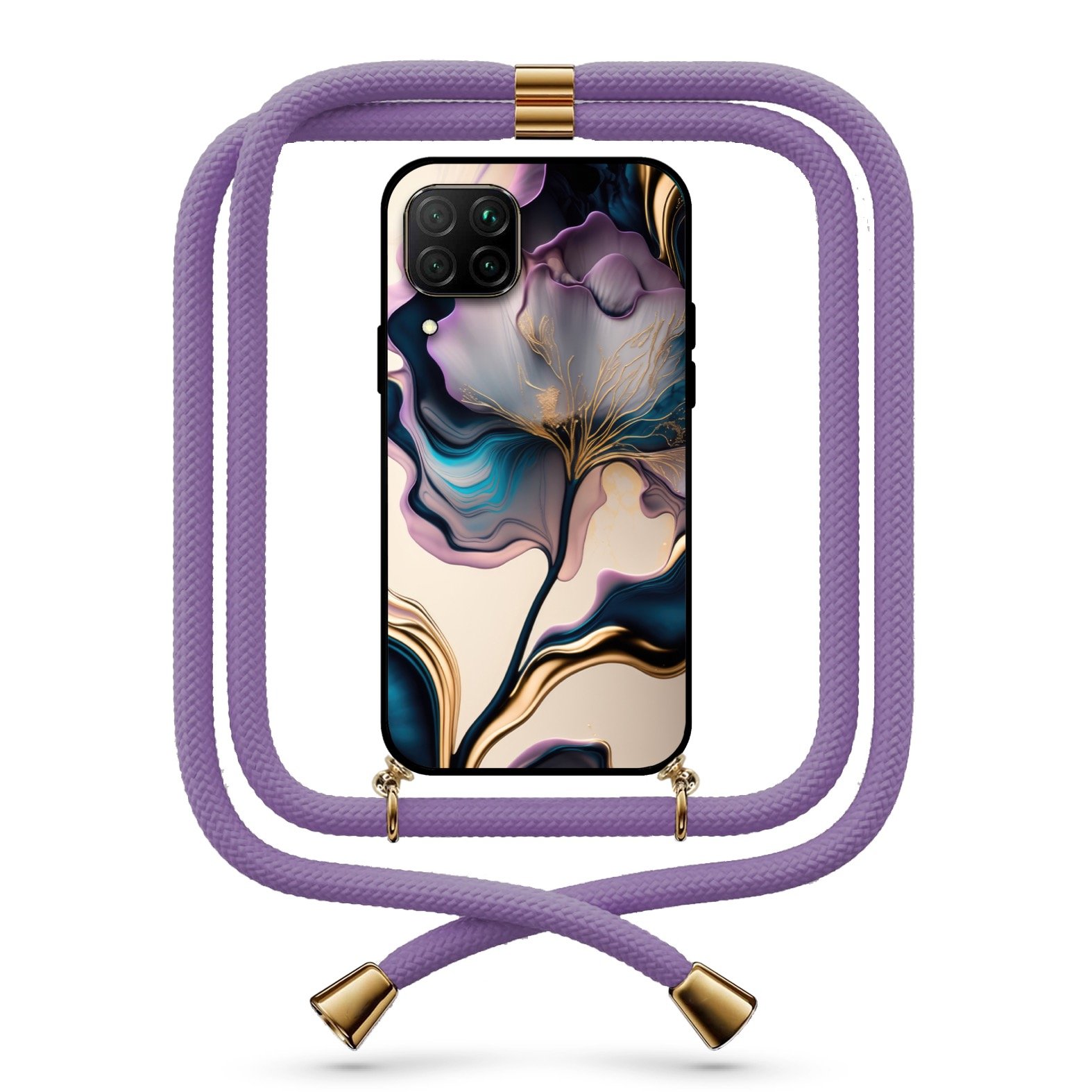 Abstract flower θήκη με κορδόνι & σχέδιο 9758 για Huawei P40 Lite