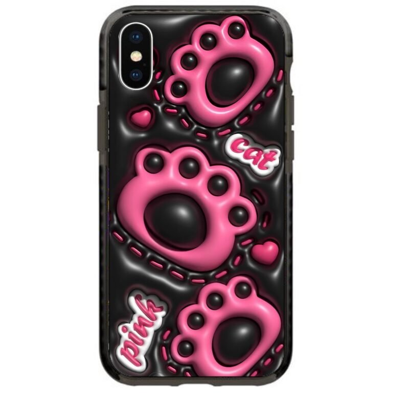 Pink cat paws θήκη κινητού 91693 γιά iPhone Xs Max